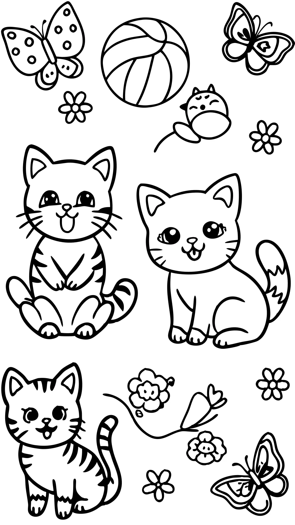 coloriage de chatons